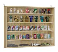 Pensile Bacheca Portaoggetti 80x9,5x60 cm con Ante Scorrevoli in Vetro in Truciolato Color Legno