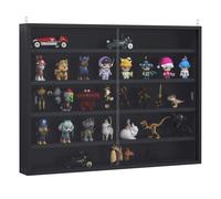 Pensile Bacheca Portaoggetti 80x9,5x60 cm con Ante Scorrevoli in Vetro Nero