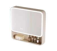 Pensile Bagno con Specchio e Luce Portarotolo Nascosto Mobile Bagno con Specchio è Necessario Prevedere Il Cablaggio Adatto per L'installazione Sopra Il Lavabo o la Toletta(B,70 * 13 * 70cm)