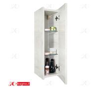 Pensile Bagno Sospeso 30xH74 Varie Finiture con Ripiani in Vetro Klara