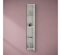 Inbagno Pensile Bagno sospeso cannettato Verde Opaco H 150 cm con Anta Soft-Close e Ripiani Regolabili in Vetro, Bali