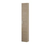 Pensile Bagno Sospeso Con 1 Anta Reversibile 24 x 150 Rovere con 4 Ripiani Interni fissi e Maniglia Cromo Lucido