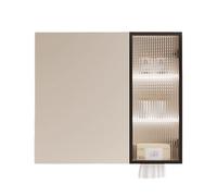 Pensile Bagno Sospeso con Specchio Striscia LED Mobili Pensili Cucina da Appendere Ripiani Multistrato è Necessario Prevedere Il Cablaggio Adatto per Palestre, Scuole, Hotel(B,78 * 13 * 65cm)