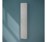 Pensile bagno sospeso H 150 cm grigio calce con cinque ripiani interni, anta reversibile con chiusura soft-close, MOON