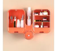 Pensile Bagno Sospeso Lungo Maniglia a Incasso Armadietto Bagno Sospeso Piccolo Cassetto Arrotondato da Montare Adatto per Case e Appartamenti di Piccole Dimensioni(Orange)