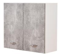 Pensile da Cucina Armadio Sospeso da Parete Doppia Anta Colore Grigio Cemento