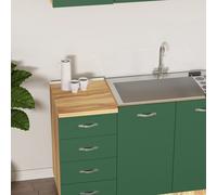 Pensile da Cucina Armadio Sospeso da Parete in Legno Design Minimal Colore Verde