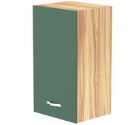 Shally Dogan Pensile da Cucina Componibile a Parete, Armadio Sospeso in Legno con Anta Ripiano e Scomparti, Armadietto da Muro Spazioso e Resistente, Colore Verde (Anta Singola)