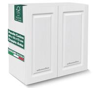 Pensile da Cucina Armadio Sospeso Parete Doppia Anta Boiserie Bianco Frassinato