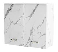Pensile da Cucina Scolapiatti Sistema Raccogli Gocce Mobile Bianco Effetto Marmo