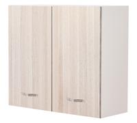 Shally Dogan Pensile Scolapiatti con Vassoio Salvagoccia da Cucina, Mobile a Parete in Legno Resistente, Armadio Sospeso con Due Ante e Due Ripiani, Dimensioni 80 x 32 x 72H cm (Olmo)