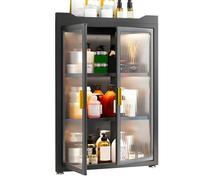 pensile Mobiletto Angolare Con Doppie Ante - Mobiletto Salvaspazio Da Parete Per Cucina, Bagno, Balcone, Soggiorno, Per Riporre Cosmetici E Flaconi Di Spezie(50 * 17 * 70cm)