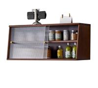 pensile Mobiletto Da Parete Con Ante Scorrevoli Mobiletto Da Cucina Credenza Soggiorno Armadietto Sospeso Per Ingresso Organizer Multiuso Per Cosmetici Medicinali Appendere Tavolo(Brown,80*30*35cm)