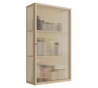 pensile Mobiletto Portaoggetti Da Parete Per Il Bagno - Mobiletto Pensile Di Grande Capacità Con Anta Per Bagno, Ingresso Balcone, Organizer Per Cosmetici Facile Da Pulire(BeigeB,60*35*15cm)