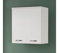 Pensile Multiuso Sospeso 70x77 Cm Linea Pilar Mobiletto In Legno Bianco Con 2 Ante Contenitore Salvaspazio