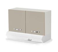 Pensile per cucina componibile da 90 cm con due ante linea MAKA, realizzato in legno 100% MADE IN ITALY disponibile con o senza cappa (Con Cappa Bianca, Tortora)
