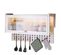 PEBFHSQW pensile Portaspezie Con Ganci Sotto Il Pensile Della Cucina Armadietto Da Appendere Alla Parete Di Casa Pensile Bagno Piccolo Lunghezza 65/85 Cm Facile Da Pulire(bianca,85 * 28 * 50cm)