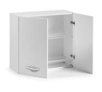 Pensile scolapiatti 2 ante 80 cm bianco frassinato Larice