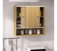 Pensili Cucina Sospesi Legno Pensile Sospeso Camera da Letto Maniglia a Incasso Diversi Scomparti per Riporre Gli Oggetti Adatto a Bagno, Ufficio, Camera da Letto(B,60 * 30 * 80cm)