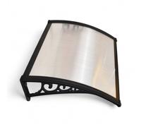 Pensilina alveolare trasparente in policarbonato rinforzato con sostegni in abs neri