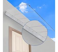 Pensilina curva per porta d'ingresso, resistente, per esterni, invisibile, per finestra, riparo dalla pioggia, da giardino, in policarbonato, per ingresso/protezione del tetto, 50x230 cm/20"