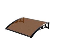Pensilina da Esterno 100x120cm in Policarbonato Fumé - Tettoia Parasole e Parapioggia - Cappottina Resistente in ABS - Copertura Tettoia per portoncino d'ingresso - Facile da Montare