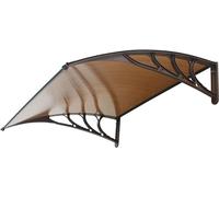 Pensilina da Esterno 100x80cm in Policarbonato Fumé - Tettoia Parasole e Parapioggia - Cappottina Resistente in ABS - Copertura Tettoia per portoncino d'ingresso - Facile da Montare