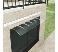 Pensilina da Esterno 120 200 300 150 110 100 cm, Tettoia in Policarbonato 3.5mm Trasparente/Marrone Pensiline per Porta e Finestra, Copriporta Antipioggia(Clear,40x130cm)