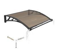 Pensilina da Esterno 80x120 cm in Policarbonato con Grondaia Integrata, Baldacchino Tettoia per Porta, Finestra e Veranda, con Protezione UV, Antipioggia e Antineve