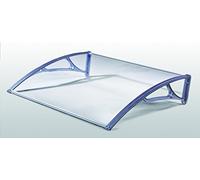 Pensilina Da Esterno In Policarbonato Compatto Trasparente. Supporti In Alluminio. Spessore 3 Mm.