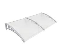 Pensilina da Esterno in Policarbonato e Alluminio, Tettoia per Finestre e Porte,Policarbonato e Alluminio per Porte e Finestre, Tettoia da Esterno con Kit Montaggio,100 * 200 cm (bianco)