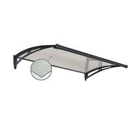 Pensilina Da Esterno In Policarbonato Goffrato. Supporti In Alluminio Grigio Antracite. Spessore 3 Mm 120X100