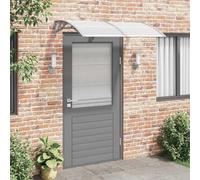 Pensilina da Esterno in Policarbonato, Grigio 150x100 cm, Tettoia Parapioggia con Struttura Alluminio, Cappottina da Sole per Porte e Ingressi, Resistente agli Agenti Atmosferici