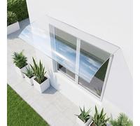 Pensilina da Esterno in Policarbonato Trasparente, Tettoia per Esterno Curva Modulare per Porta Ingresso, Finestra e Balcone, Pensilina Tettoia Universale Antipioggia e Neve