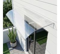 Pensilina da Esterno Policarbonato, Tettoia per Esterno Trasparente, Copriporta Ingresso, Pensiline per Finestre Balconi, Tettoie per Porte, Antipioggia, Modulare(35x150cm)