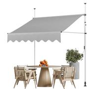 Pensilina da giardino con manovella, tenda da sole retrattile manuale, tenda da sole regolabile per balcone, tenda da sole per finestra per cortile, giardino, balcone(Light gray,6.6ftx3.9ft)