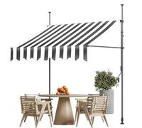 Pensilina da giardino con manovella, tenda da sole retrattile manuale, tenda da sole regolabile per balcone, tenda da sole per finestra per cortile, giardino, balcone(Black/white,13.1ftx3.9ft)
