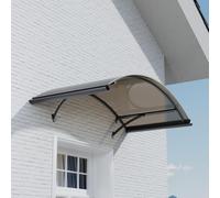 Pensilina da Porta Esterno 140x90 cm,Tettoia per Balcone e Portoncino in Policarbonato e Staffe in Alluminio,Tetto per Copertura Portoncino d’Ingresso, Protezione Pioggia Neve Sole