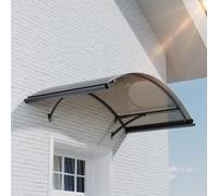 Pensilina da Porta Esterno 160x90 cm,Tettoia per Balcone e Portoncino in Policarbonato e Staffe in Alluminio,Tetto per Copertura Portoncino d’Ingresso, Protezione Pioggia Neve Sole