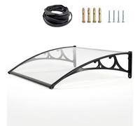 Pensilina Design Moderno Effetto Vetro - Lastra in Policarbonato Solido Trasparente, Tettoia Minimalista per Porta d'Ingresso, Filtro Raggi UV, Non Ingiallisce nel Tempo.