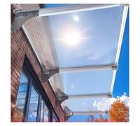 Pensilina for Copertura,Tettoia Porta,Tetto Policarbonato,Pensilina Modulabile Tettoia in Policarbonato Alveolare, for Esterno,Stile a faccia dritta，Resistente a pioggia(65x140cm/25.6x55in)