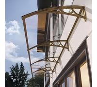 Pensilina In Policarbonato & Tendalino Porte D'ingresso Con Staffe Alluminio, Protezione UV/pioggia/neve, Per Patio, Balcone, Finestra(Clear,40 * 300cm/16 * 118in)