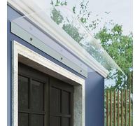 Pensilina moderna in policarbonato per porta d'ingresso, tettoia antipioggia, protezione UV, pioggia e neve, sporgenza per tapparella parasole, protezione UV e neve, foglio pieno, 50x100 cm/