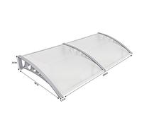 Pensilina Modulabile Tettoia, Tenda Porta (100X200cm), Policarbonato, Bianco
