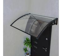 Pensilina Per Copertura In Policarbonato Alveolare Tettoia Modulabile Per Esterno Per Porte Balcone Finestre Elegante E Resistente, Trasparente 80 x 100 cm(p x l)