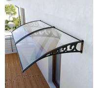 Pensilina Per Copertura In Policarbonato Alveolare Tettoia Modulabile Per Esterno Per Porte Balcone Finestre Elegante E Resistente, Trasparente (80 x 200 Cm)