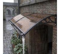 Pensilina Per Copertura, Tendalino Per Finestra, Pensilina Tettuccio Parapioggia, per Esterno Policarbonato Compatto E Alluminio, Resistente ai raggi UV, for Giardino E Patio All'aperto 60×140cm