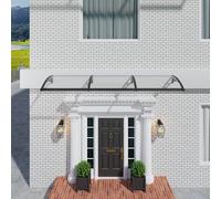 Pensilina per finestra e porta con grondaia, tenda da sole modulare in policarbonato ad alta trasparenza, copertura per porta con giunzioni per tutte le stagioni(60 * 360cm)