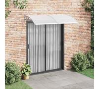 Pensilina per Porta Grigia 200x100 cm in Policarbonato con Staffe ABS e Fasce Alluminio, Copertura Tettoia Impermeabile e Resistente agli Agenti Atmosferici per Protezione