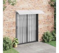 Pensilina per Porta Grigia e Trasparente 200x75 cm in Policarbonato con Staffe ABS e Barre Alluminio, Copertura Impermeabile e Resistente agli Agenti Atmosferici